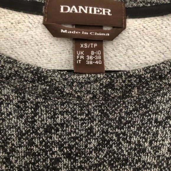 Danier Black Leather Sleeved Sweatshirt Tunic Dress. Size XS - Picture 2 of 3